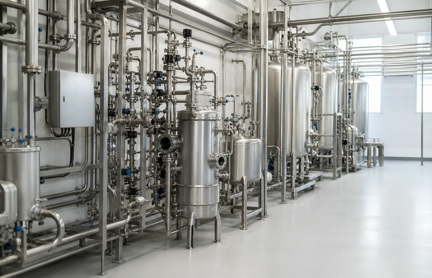 Sala de control de planta química con operadores monitorizando dashboards de reactor y destilación.